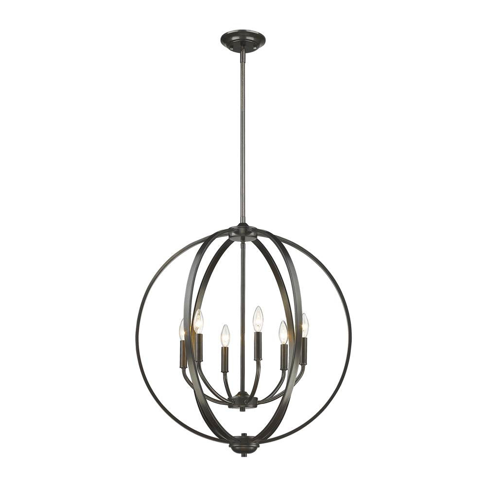 Golden Lighting 3167-6 EB Etruscan Bronze Golden Lighting Colson 6-light Chandelier In Etruscan Bronze Image 2