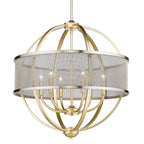 Golden Lighting 3167-6 OG-PW Olympic Gold Golden Lighting Colson 6-light Chandelier In Olympic Gold And Pewter Shade Image 1