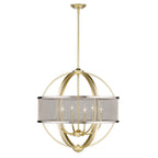 Golden Lighting Colson Golden Lighting Colson 6-light Chandelier In Matte Black And Pewter Shade