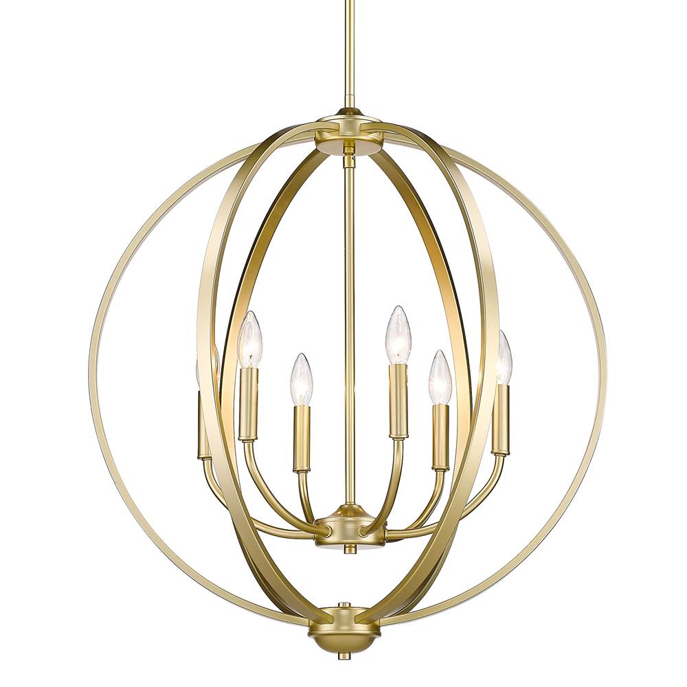 Golden Lighting 3167-6 OG Olympic Gold Golden Lighting Colson 6-light Chandelier In Olympic Gold Image 2