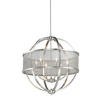 Golden Lighting Colson Golden Lighting Colson 6-light Chandelier In Matte Black And Pewter Shade