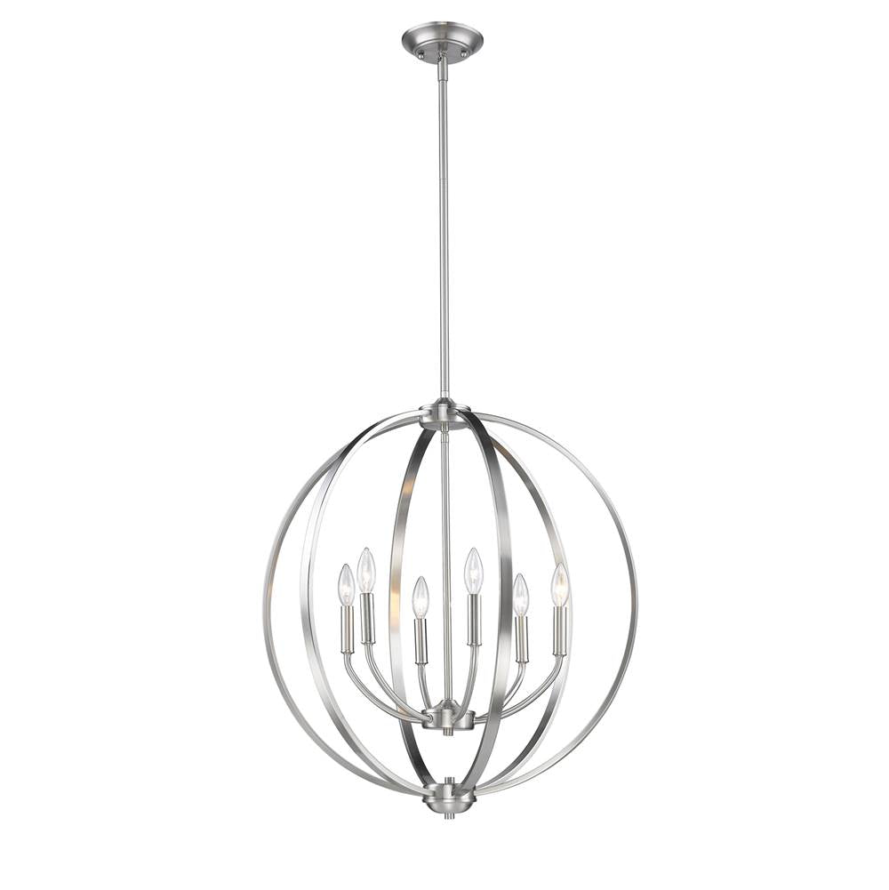 Golden Lighting 3167-6 PW Pewter Golden Lighting Colson 6-light Chandelier In Pewter Image 2