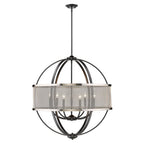 Golden Lighting Colson Golden Lighting Colson 9-light Chandelier In Matte Black And Pewter Shade