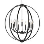 Golden Lighting 3167-9 BLK Matte Black Golden Lighting Colson 9-light Chandelier In Matte Black Image 1