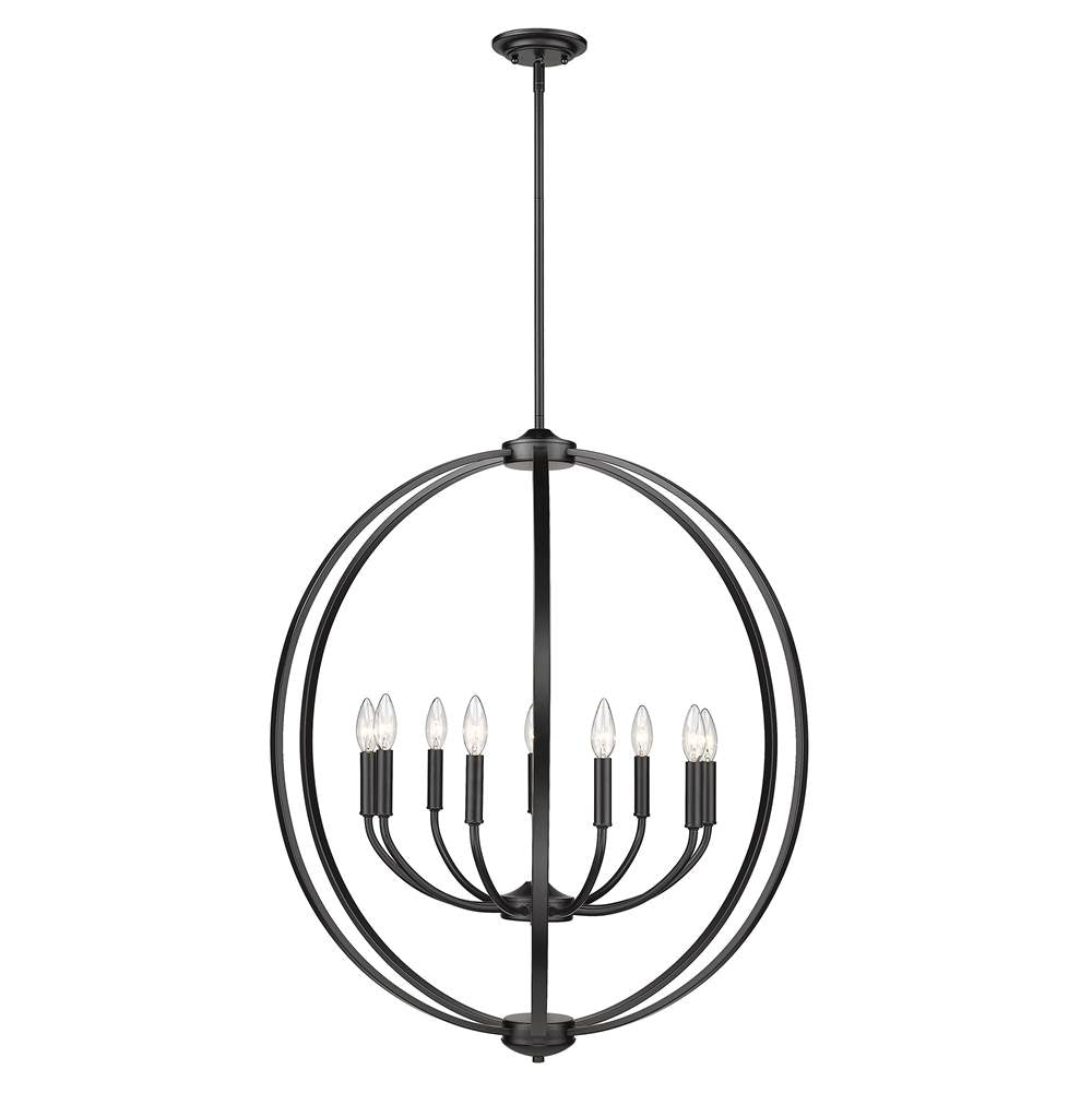 Golden Lighting Colson Golden Lighting Colson 9-light Chandelier In Matte Black
