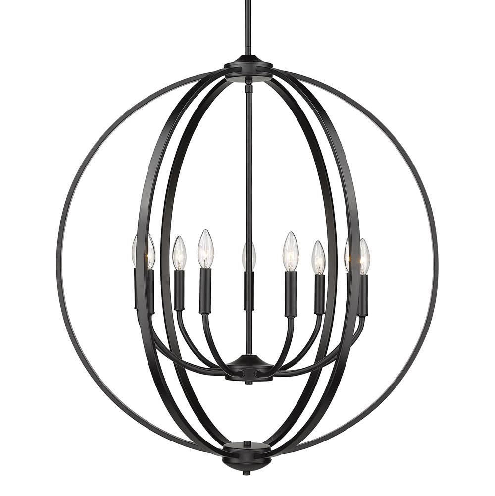 Golden Lighting 3167-9 BLK Matte Black Golden Lighting Colson 9-light Chandelier In Matte Black Image 2