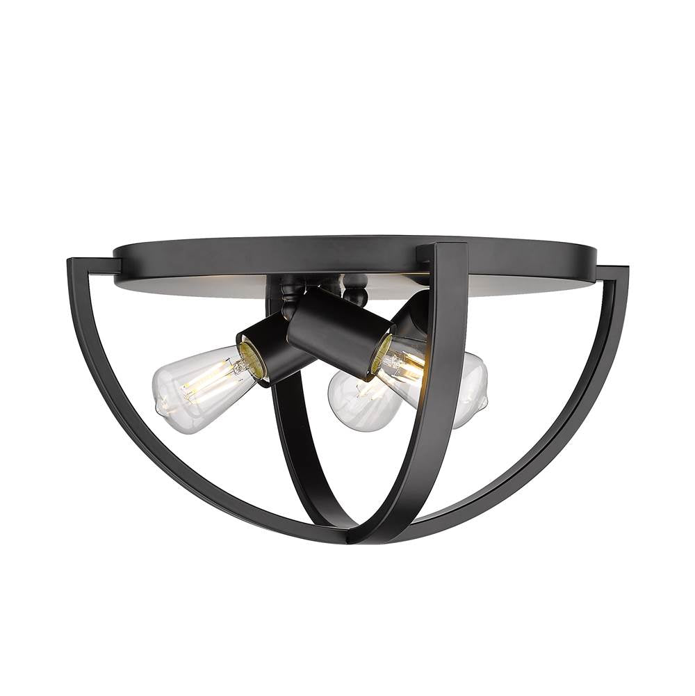 Golden Lighting Colson Golden Lighting Colson 3-light Flush Mount In Matte Black