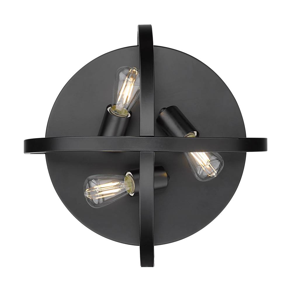 Golden Lighting 3167-FM15 BLK Matte Black Golden Lighting Colson 3-light Flush Mount In Matte Black Image 2