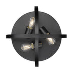Golden Lighting 3167-FM15 BLK Matte Black Golden Lighting Colson 3-light Flush Mount In Matte Black Image 2