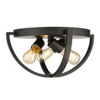 Golden Lighting Colson Golden Lighting Colson 3-light Flush Mount In Matte Black