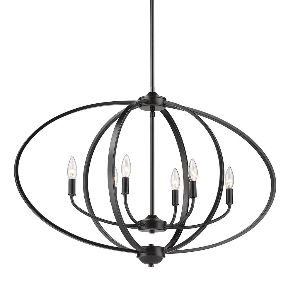 Golden Lighting 3167-LP BLK Matte Black Golden Lighting Colson 6-light Island Light In Matte Black Image 1