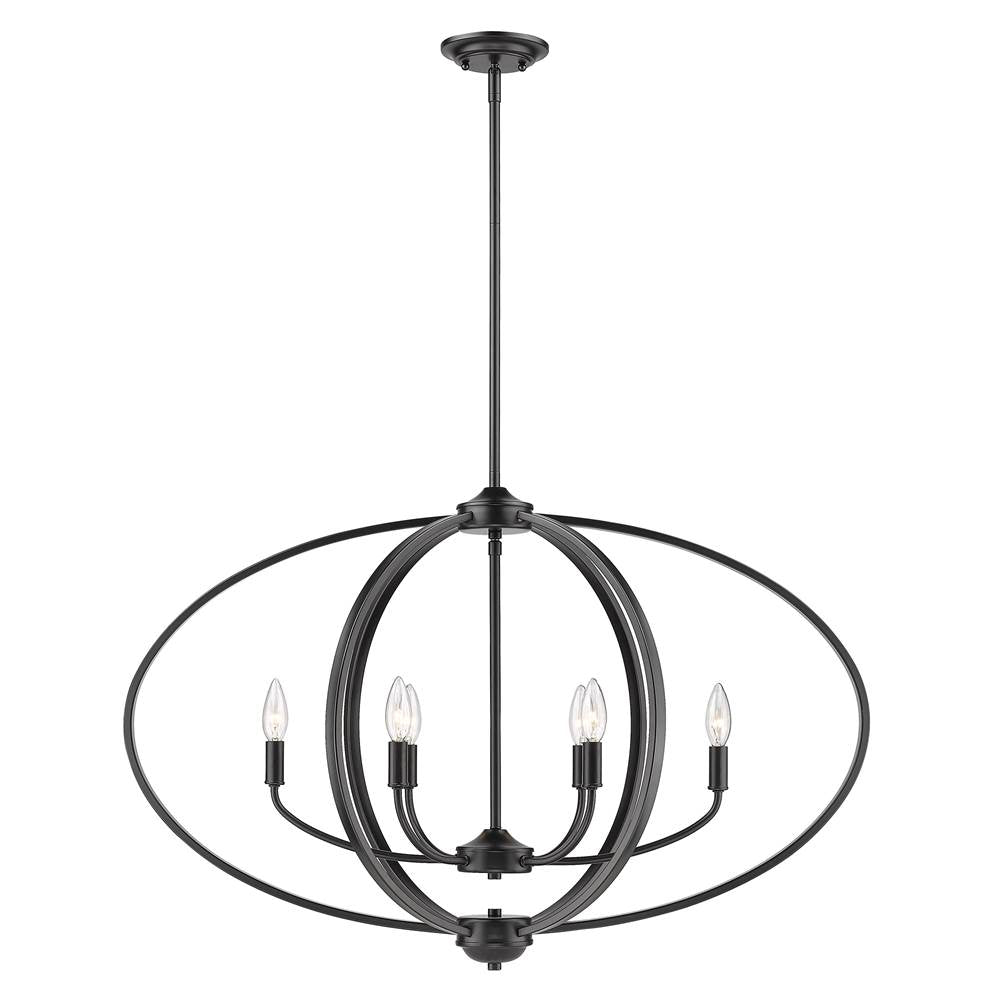 Golden Lighting Colson Golden Lighting Colson 6-light Island Light In Matte Black