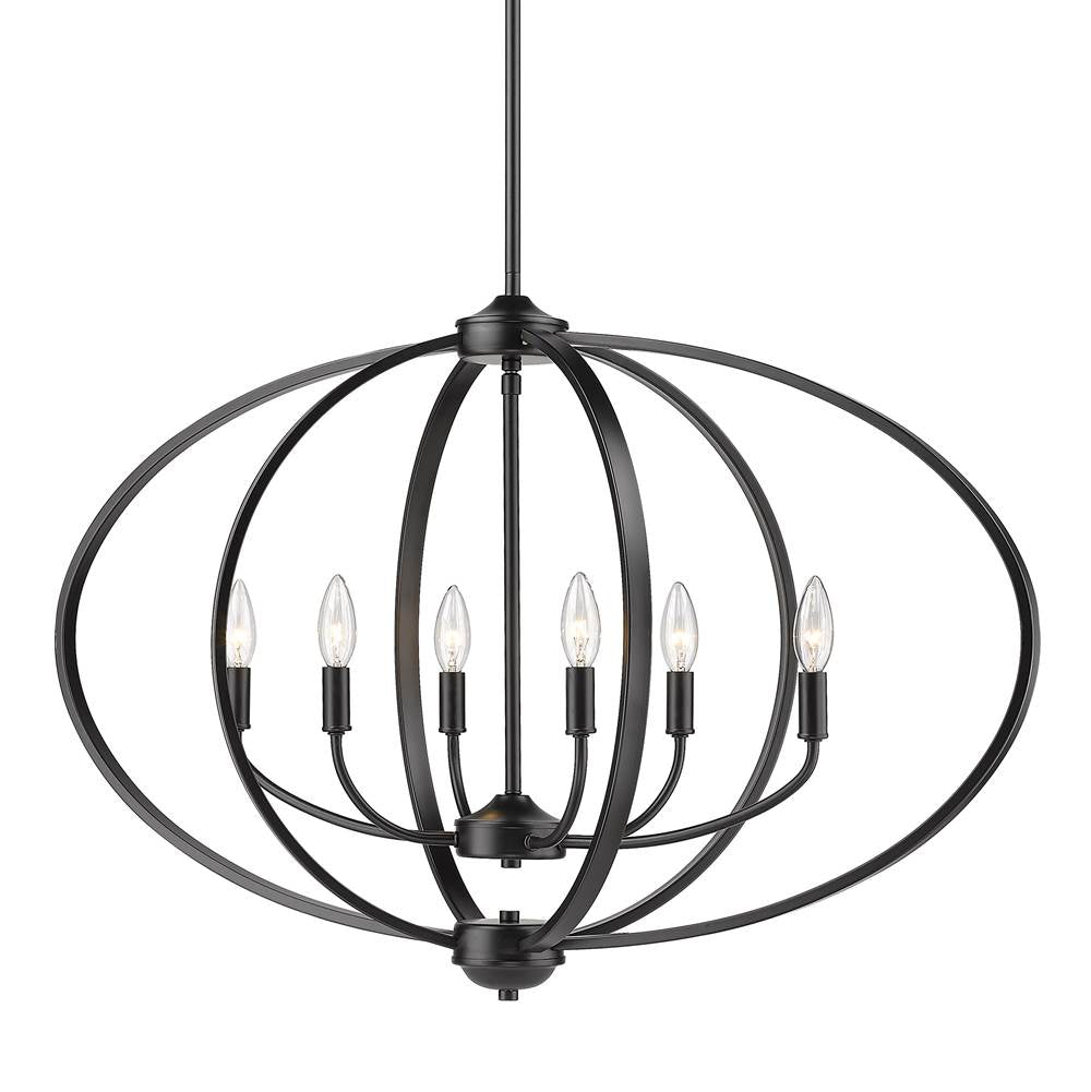 Golden Lighting 3167-LP BLK Matte Black Golden Lighting Colson 6-light Island Light In Matte Black Image 3