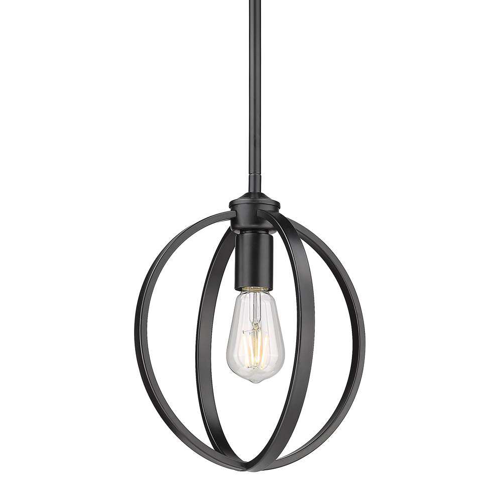 Golden Lighting 3167-M1L BLK Matte Black Golden Lighting Colson 1-light Pendant In Matte Black Image 1