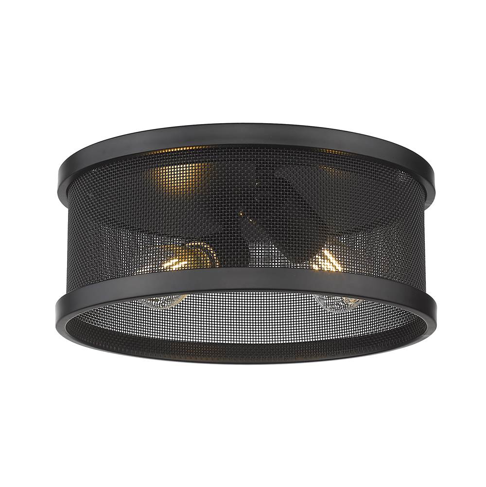 Golden Lighting 3168-FM11 BLK-BLK Matte Black Golden Lighting Channing 2-light Flush Mount In Matte Black Image 1