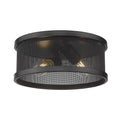 Golden Lighting 3168-FM11 BLK-BLK Matte Black Golden Lighting Channing 2-light Flush Mount In Matte Black Image 1