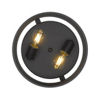 Golden Lighting 3168-FM11 BLK-BLK Matte Black Golden Lighting Channing 2-light Flush Mount In Matte Black Image 2