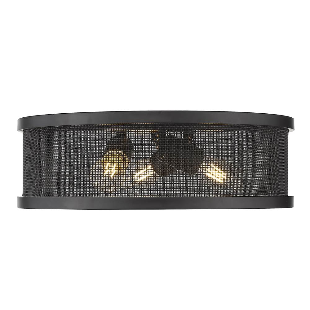 Golden Lighting Channing Golden Lighting Channing 3-light Flush Mount In Matte Black