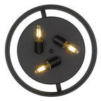 Golden Lighting 3168-FM15 BLK-BLK Matte Black Golden Lighting Channing 3-light Flush Mount In Matte Black Image 2