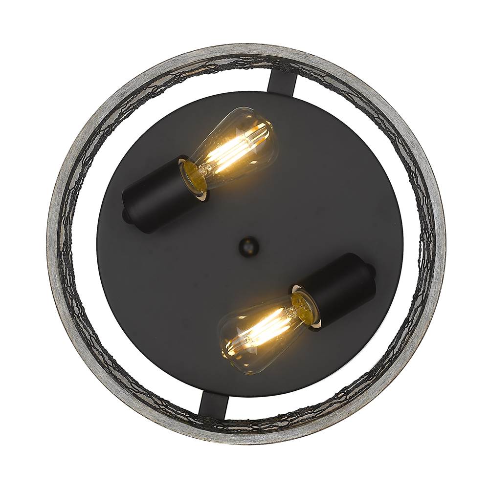Golden Lighting 3171-FM11 BLK-CW Matte Black Wry Lighting Bailey 2-light Flush Mount In Matte Black Image 2