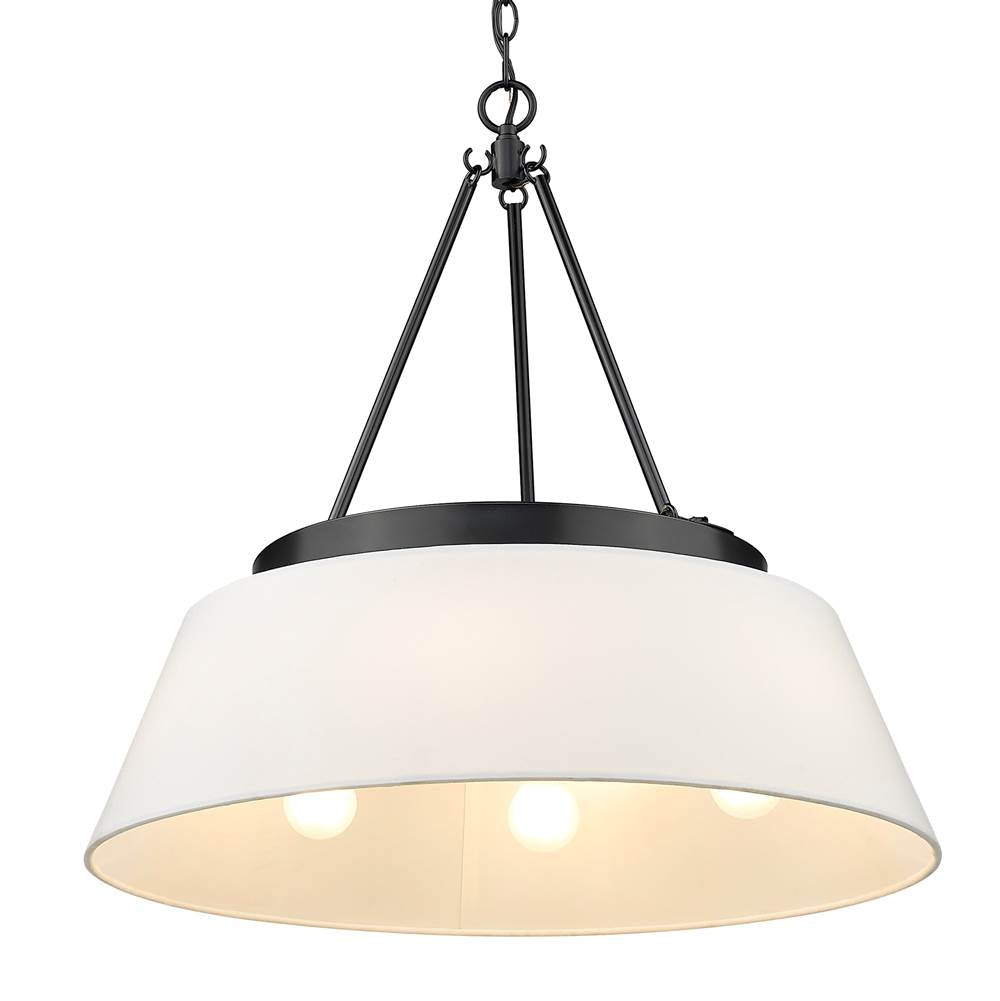 Golden Lighting 3189-6 BLK-MWS Matte Black Golden Lighting Penn 6-light Chandelier In Matte Black Image 4