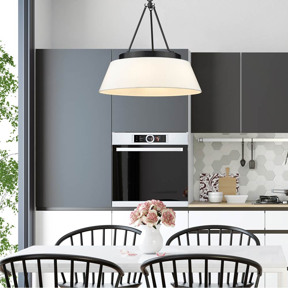 Golden Lighting 3189-6 BLK-MWS Matte Black Golden Lighting Penn 6-light Chandelier In Matte Black Image 3