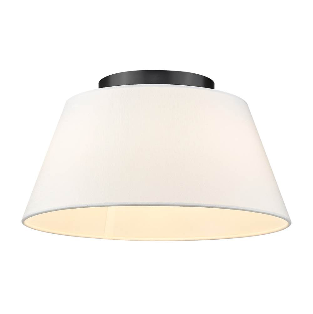 Golden Lighting 3189-FM BLK-MWS Matte Black Golden Lighting Penn 3-light Flush Mount In Matte Black Image 1
