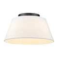 Golden Lighting 3189-FM BLK-MWS Matte Black Golden Lighting Penn 3-light Flush Mount In Matte Black Image 1