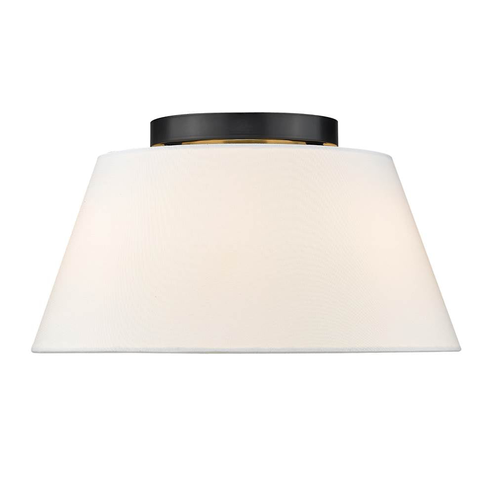 Golden Lighting Penn Golden Lighting Penn 3-light Flush Mount In Matte Black