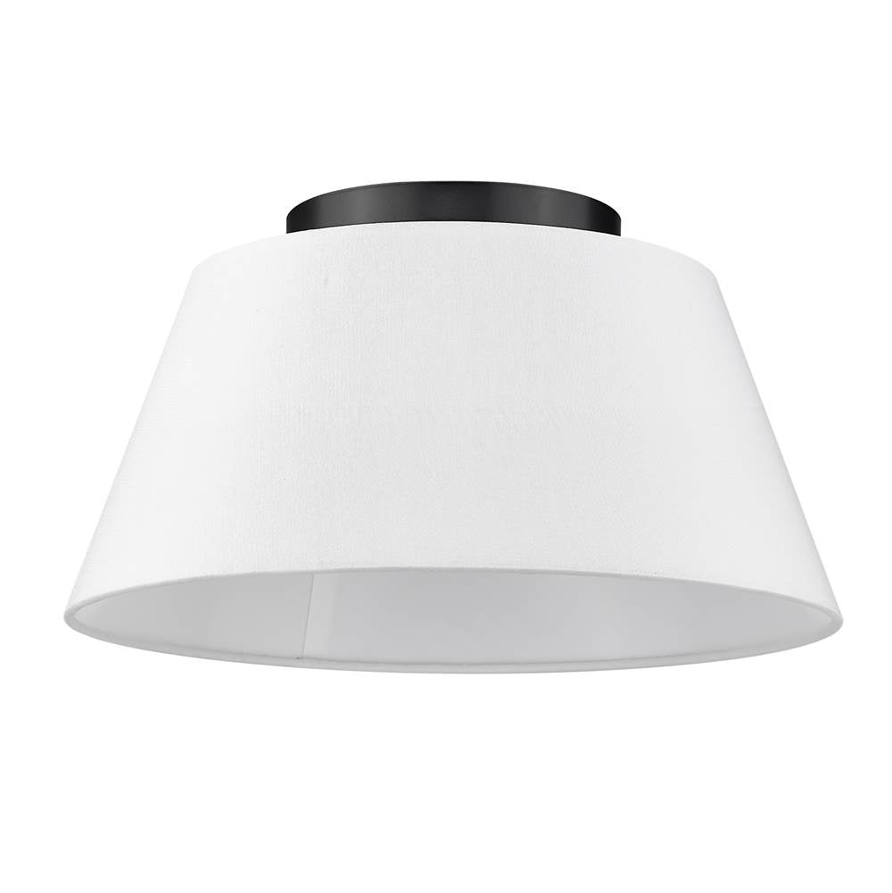 Golden Lighting 3189-FM BLK-MWS Matte Black Golden Lighting Penn 3-light Flush Mount In Matte Black Image 4