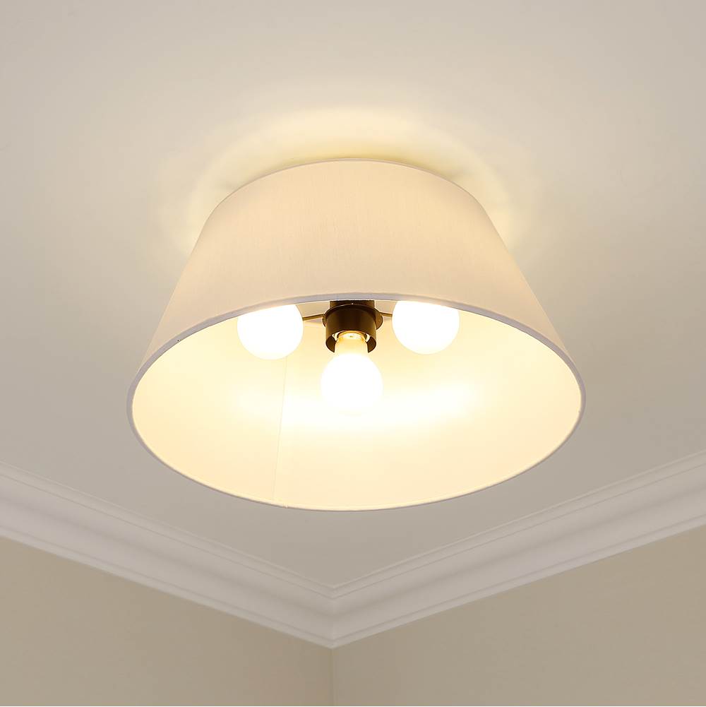 Golden Lighting 3189-FM BLK-MWS Matte Black Golden Lighting Penn 3-light Flush Mount In Matte Black Image 3