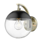 Golden Lighting 3219-1W AB-BLK Aged Brass Golden Lighting Dixon 1-light Wall Sconce In Aged Brass And Matte Black Shade Image 1