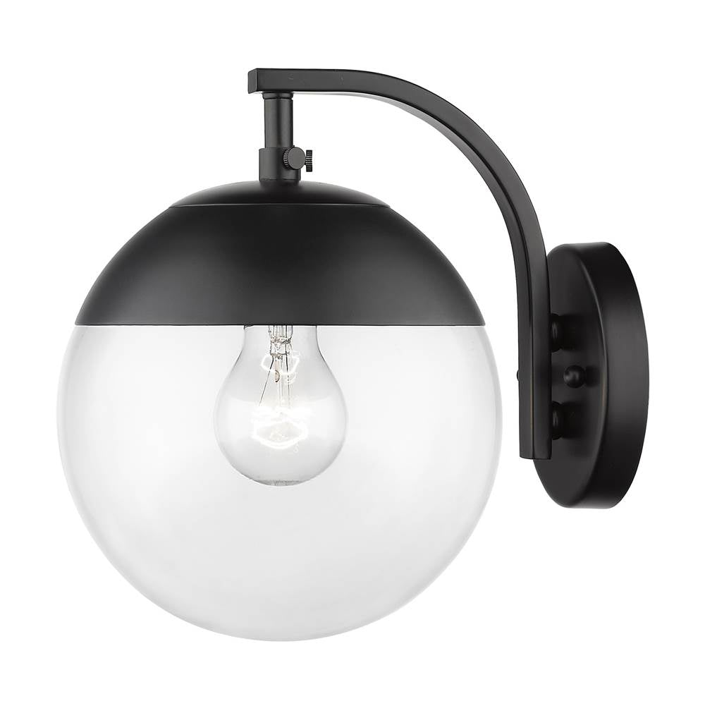Golden Lighting Dixon Golden Lighting Dixon 1-light Wall Sconce In Aged Brass And Matte Black Shade