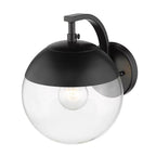 Golden Lighting 3219-1W BLK-BLK Matte Black Golden Lighting Dixon 1-light Wall Sconce In Matte Black And Clear Glass Image 2