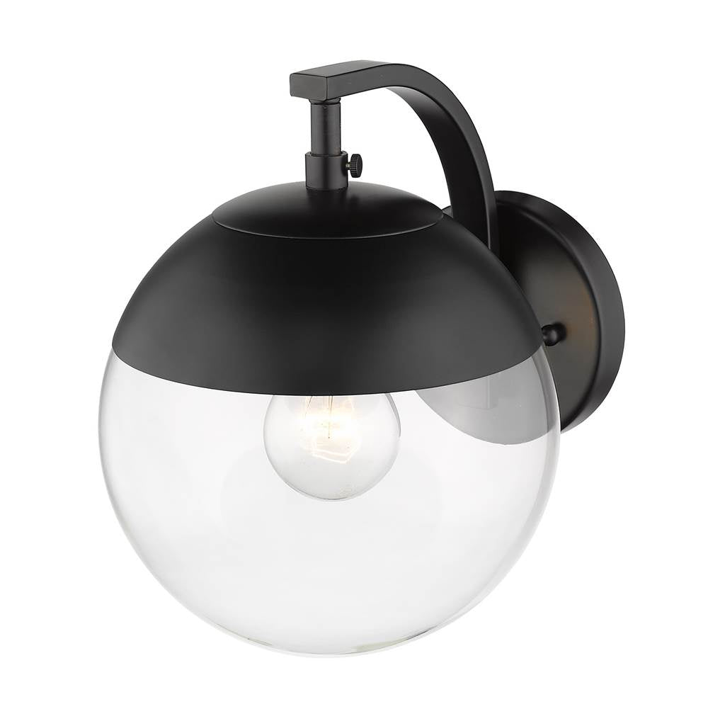 Golden Lighting 3219-1W BLK-BLK Matte Black Golden Lighting Dixon 1-light Wall Sconce In Matte Black And Clear Glass Image 2
