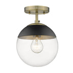 Golden Lighting Dixon Golden Lighting Dixon 1-light Semi-flush Mount In Aged Brass And Clear Glass