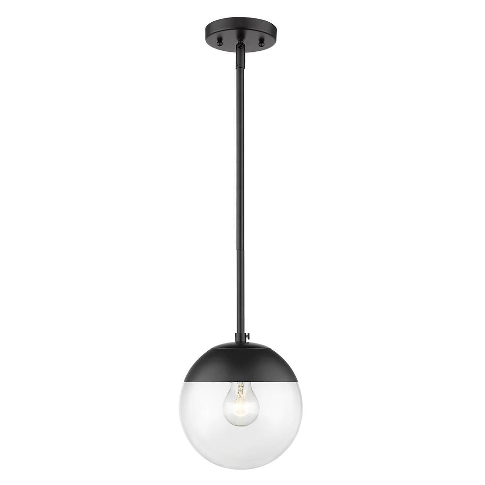 Golden Lighting 3219-S BLK-BLK Matte Black Golden Lighting Dixon 1-light Pendant In Matte Black And Clear Glass Image 1