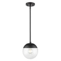 Golden Lighting 3219-S BLK-BLK Matte Black Golden Lighting Dixon 1-light Pendant In Matte Black And Clear Glass Image 1