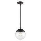 Golden Lighting 3219-S BLK-BLK Matte Black Golden Lighting Dixon 1-light Pendant In Matte Black And Clear Glass Image 1