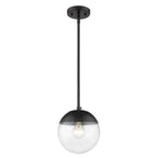 Golden Lighting Dixon Golden Lighting Dixon 1-light Pendant In Matte Black And Clear Glass