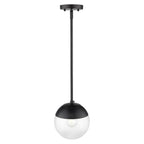 Golden Lighting 3219-S BLK-BLK Matte Black Golden Lighting Dixon 1-light Pendant In Matte Black And Clear Glass Image 2
