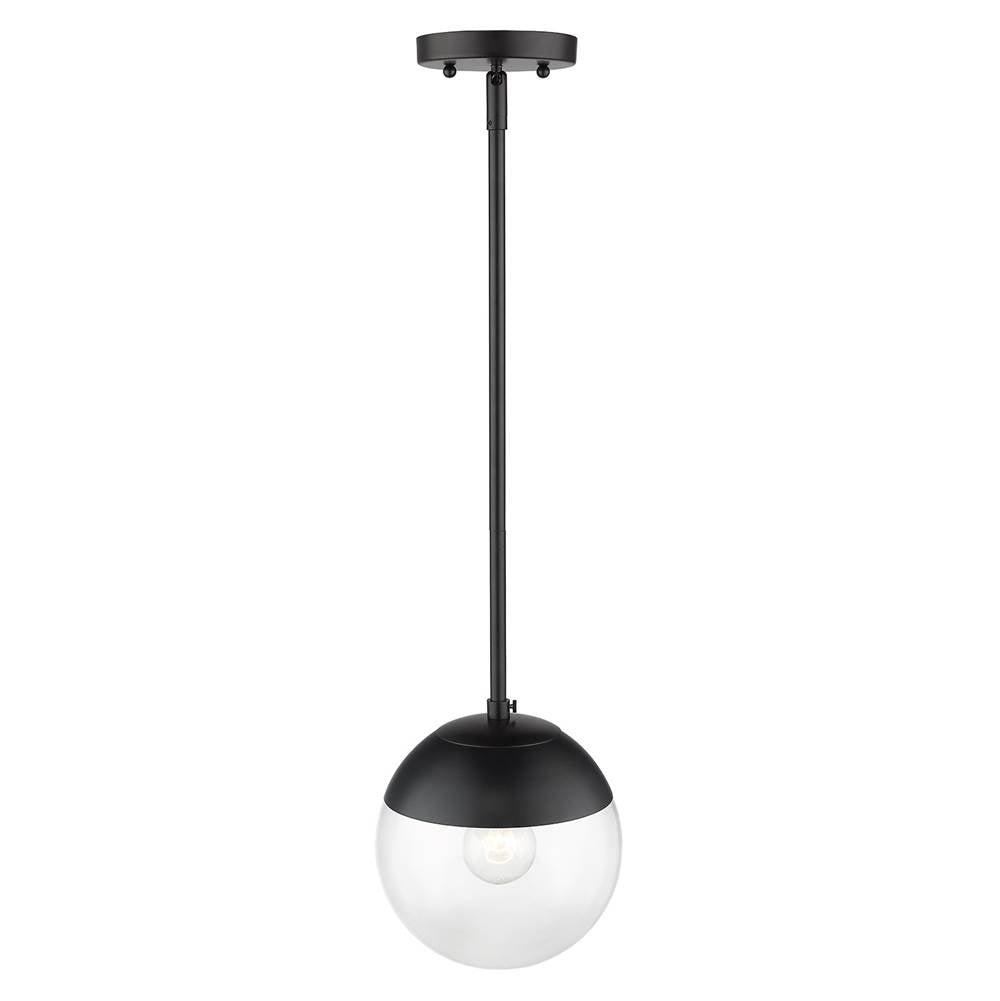 Golden Lighting 3219-S BLK-BLK Matte Black Golden Lighting Dixon 1-light Pendant In Matte Black And Clear Glass Image 2