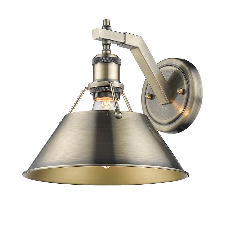 Golden Lighting Orwell Yep By Golden Lighting Orwell 1-light Wall Sconce In Aged Brass
