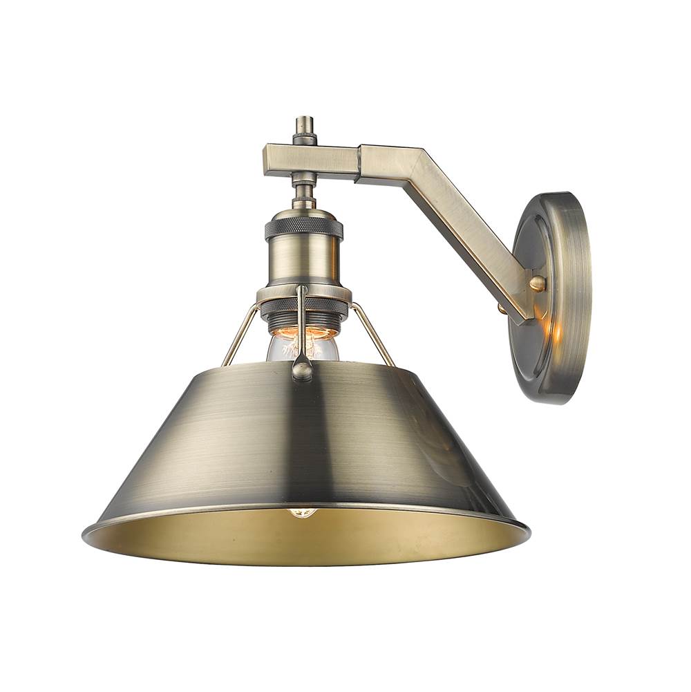 Golden Lighting 3306-1W AB-AB Aged Brass Yep By Golden Lighting Orwell 1-light Wall Sconce In Aged Brass Image 3
