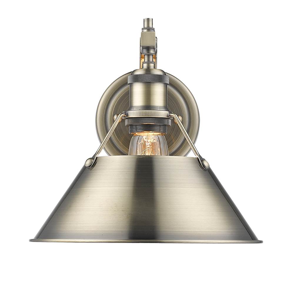 Golden Lighting 3306-1W AB-AB Aged Brass Yep By Golden Lighting Orwell 1-light Wall Sconce In Aged Brass Image 1