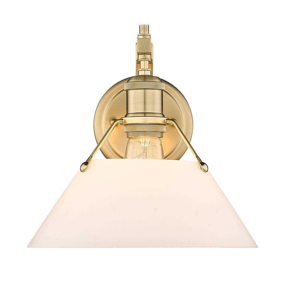 Golden Lighting Orwell Yep By Golden Lighting Orwell 1-light Wall Sconce In Aged Brass And Opal Glass