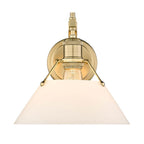 Golden Lighting Orwell Yep By Golden Lighting Orwell 1-light Wall Sconce In Aged Brass And Opal Glass