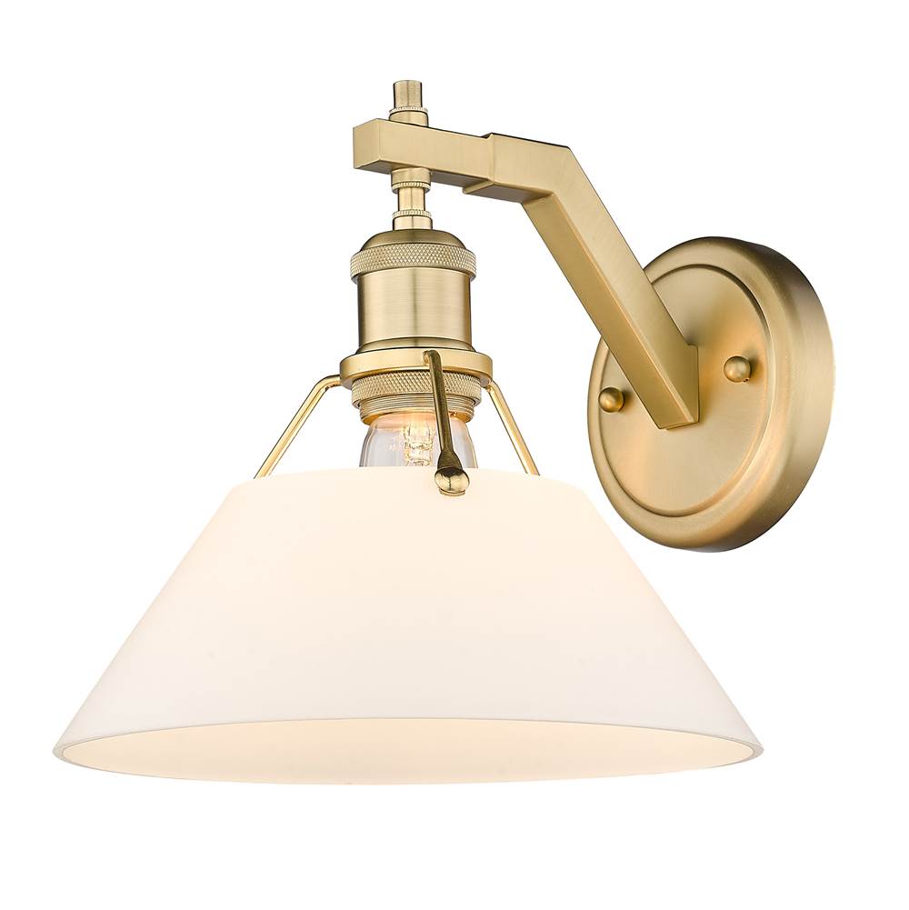 Golden Lighting 3306-1W BCB-OP Brushed Champagne Brass Yep By Golden Lighting Orwell 1-light Wall Sconce In Brushed Champagne Brass And Opal Glass Image 4