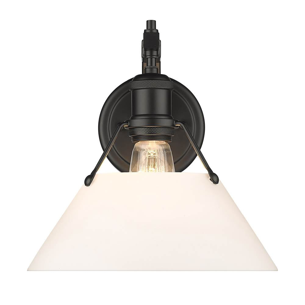 Golden Lighting Orwell Yep By Golden Lighting Orwell 1-light Wall Sconce In Aged Brass And Opal Glass