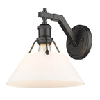 Golden Lighting 3306-1W BLK-OP Matte Black Yep By Golden Lighting Orwell 1-light Wall Sconce In Matte Black And Opal Glass Image 6